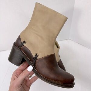 Giraudon New York Steampunk Grunge Brown Leather Lagenlookartsy Unique Boots 36